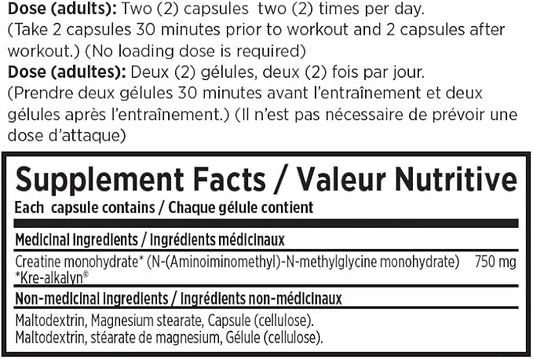 Créatine KreAlkalyn - 180 gélules