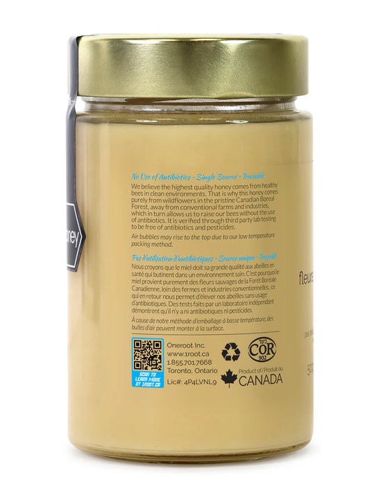 Miel de Fleurs Sauvages de Forêt Boréale Brut et Naturel - 500g