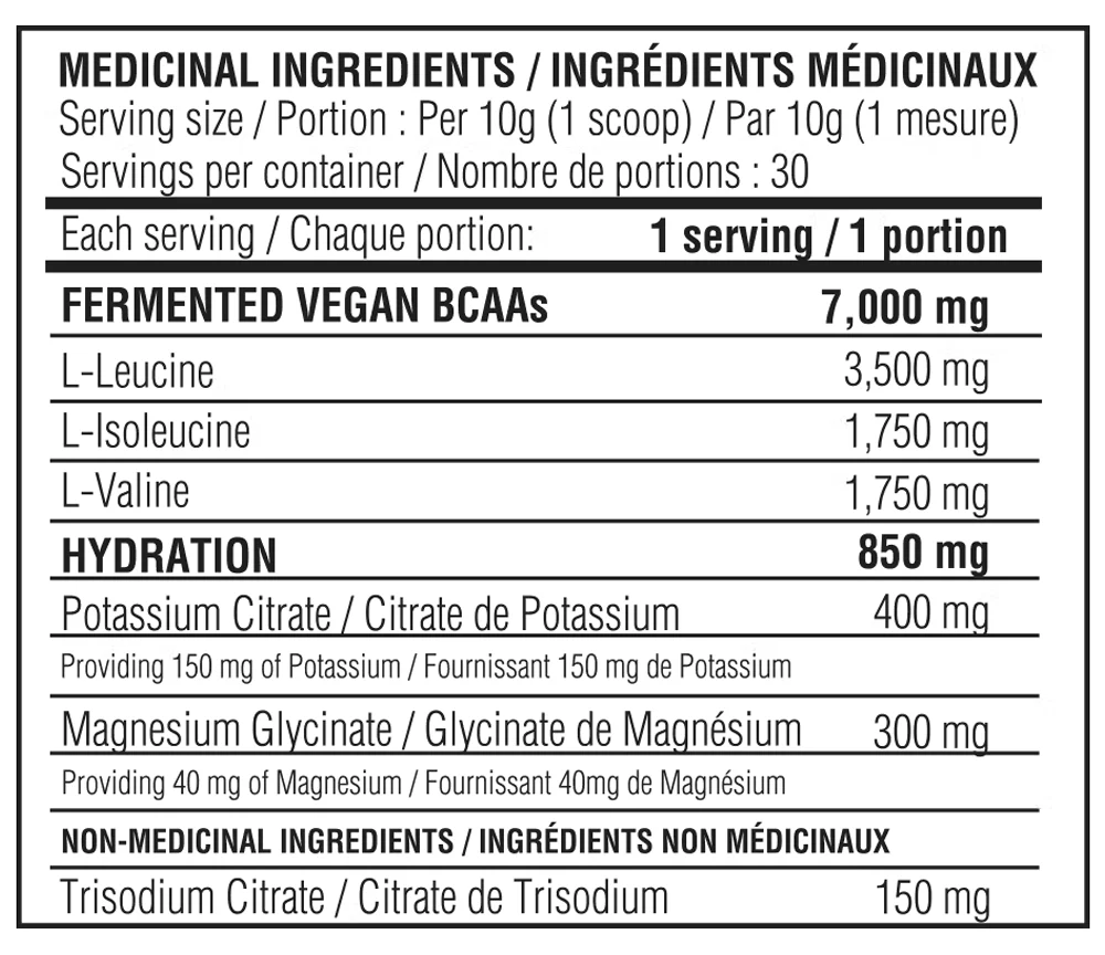 Électrolytes + BCAA