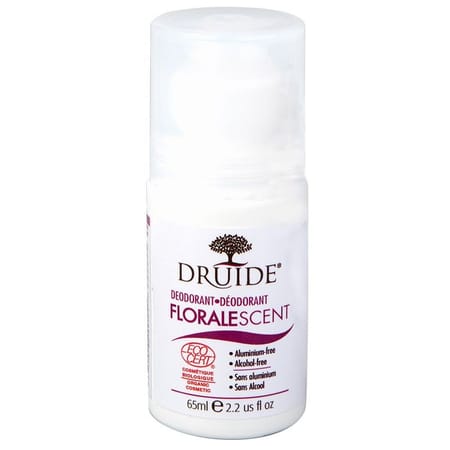 Flacon à bille de 65 ml de déodorant Floralescent certifié biologique sans aluminium de la marque Druide