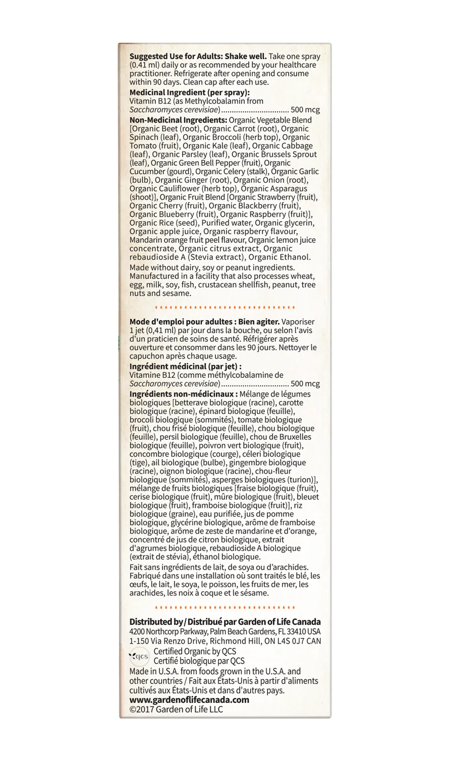 Vitamine B12 Biologique En Vaporisateur