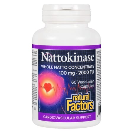 Flacon de capsules de Nattokinase 100 mg de Natural Factors.