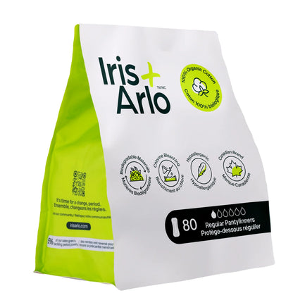 Sac refermable de 80 protège-dessous en coton biologique certifié GOTS Iris + Arlo