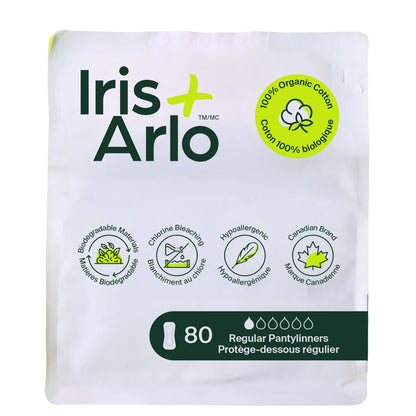 Sac refermable de 80 protège-dessous en coton biologique certifié GOTS Iris + Arlo