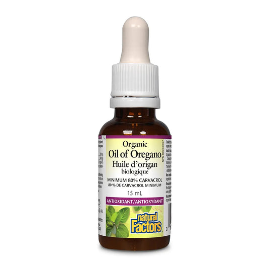 Natural Factors Huile d’origan biologique – 15 mL