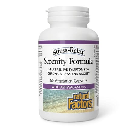Natural Factors Serenity Stress-Relax Formula Capsule Bottle for Stress Support