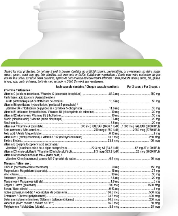 Hommes – Multivitamines et minéraux, 90 capsules végétariennes