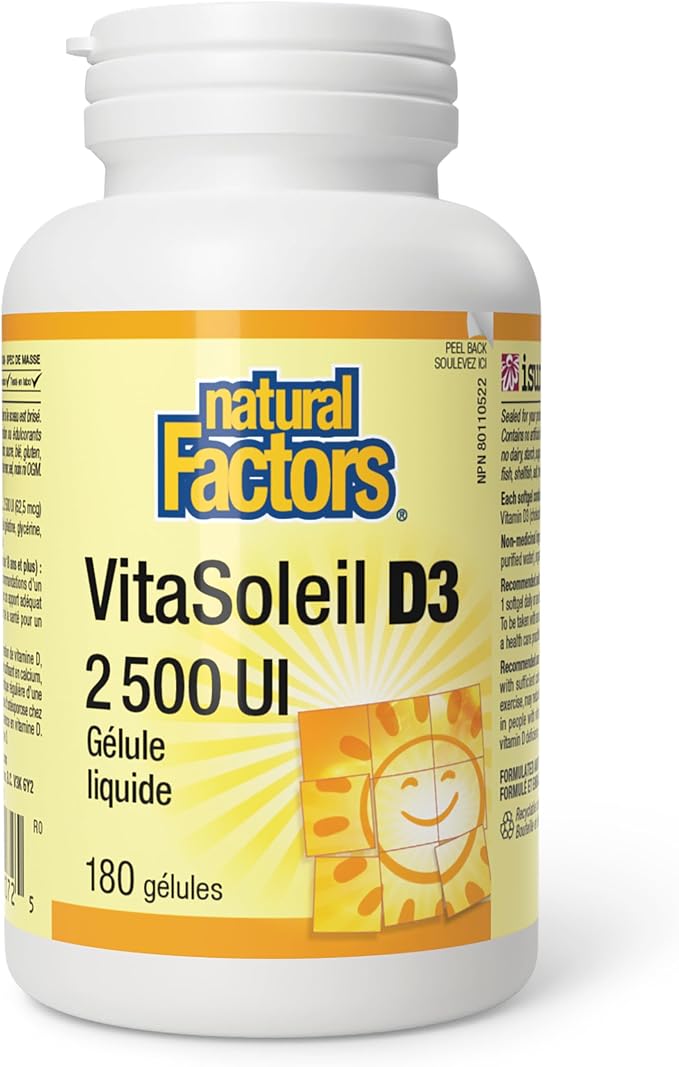 Vitamin D3 – Vitamine D3 2500 UI, 180 capsules molles
