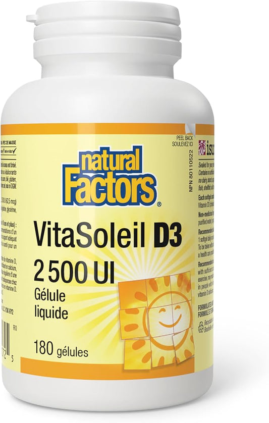 Vitamin D3 – Vitamine D3 2500 UI, 180 capsules molles