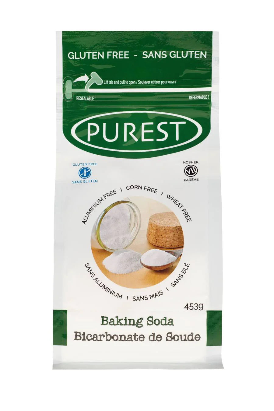 Sachet de Bicarbonate de Soude pur et sans aluminium de 453 g de la marque Purest