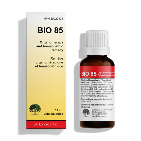 Bouteille de BIO 85 Tegor, gouttes organothérapiques et homéopathiques 30 ml