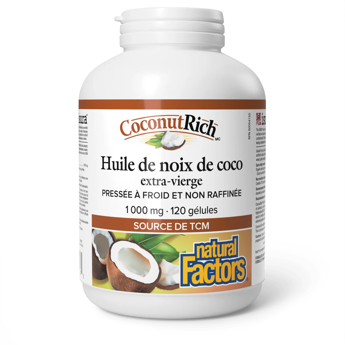 Huile de noix de coco 1000mg - 120 gélules