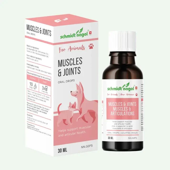 Bouteille de 30 ml de gouttes homéopathiques Schmidt-Nagel Muscles et Articulations (Animodel 3) pour chiens et chats