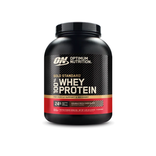 Grand format de 5 lbs (2,27 kg) de Protéine 100% Whey Gold Standard. Double Rich Chocolate