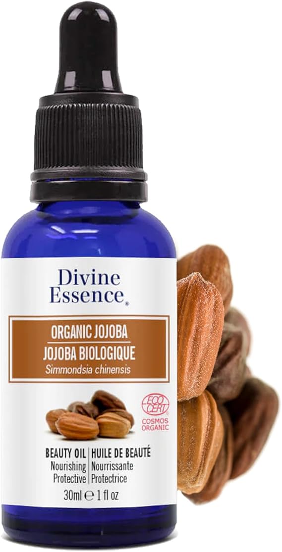 Flacon de 30 ml d'huile de Jojoba certifiée biologique de la marque Divine Essence