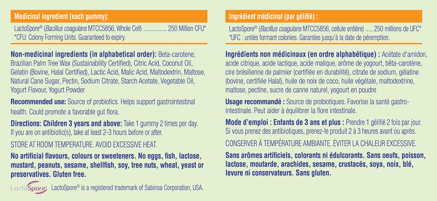 Probiotiques pour enfants - 80 gummies