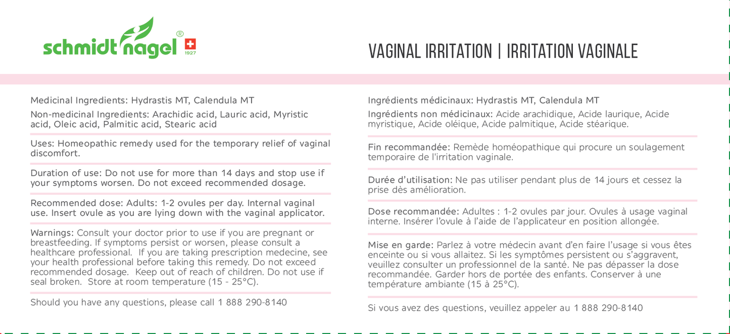 Irritation vaginale - 6 ovules