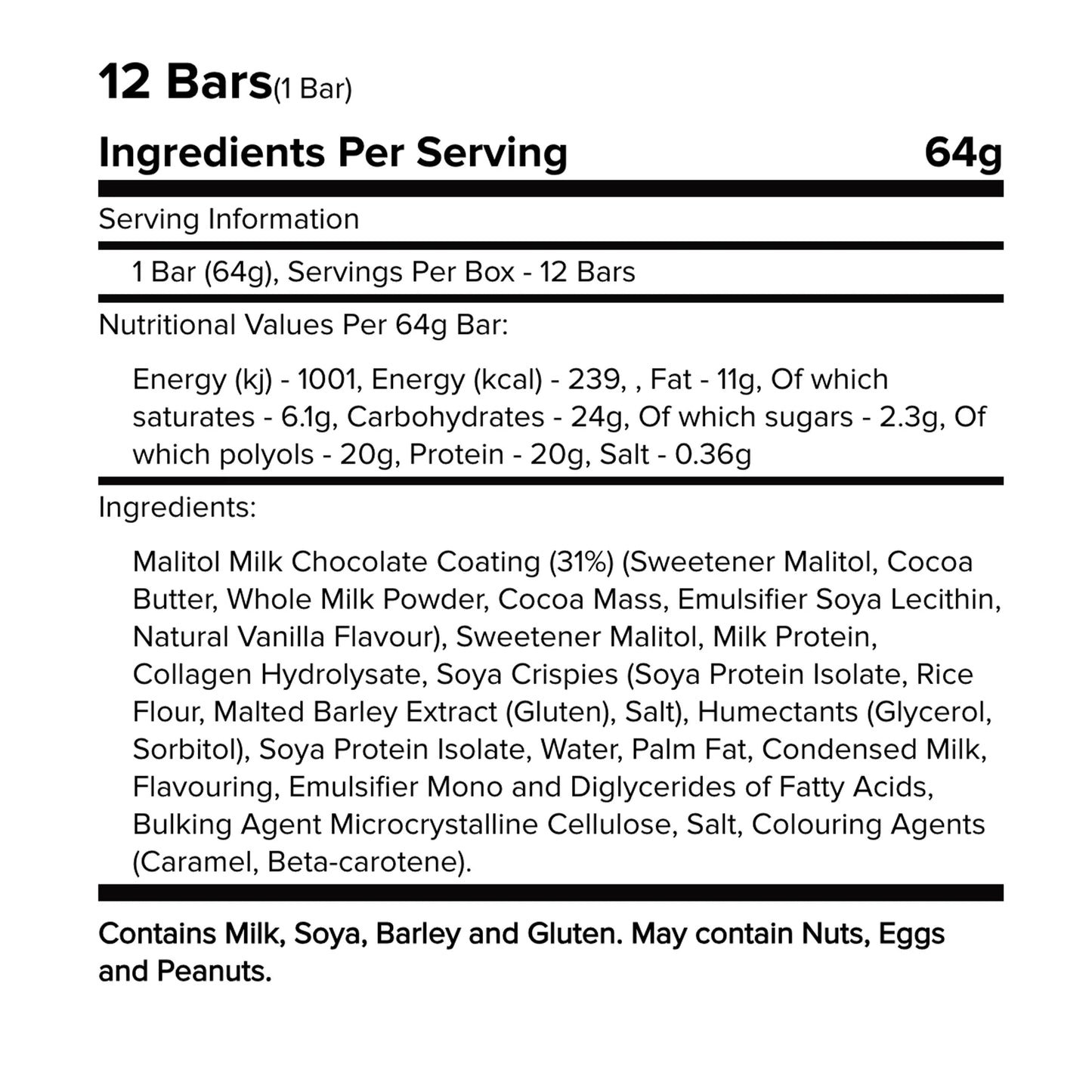 Barre Protéinée - 64g