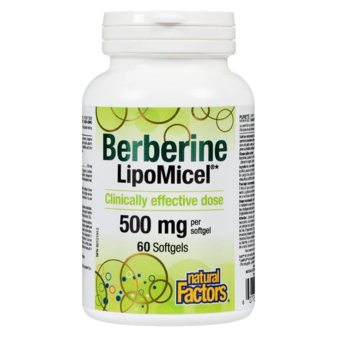 Natural Factors Berberine LipoMicel 500mg 60 gélules