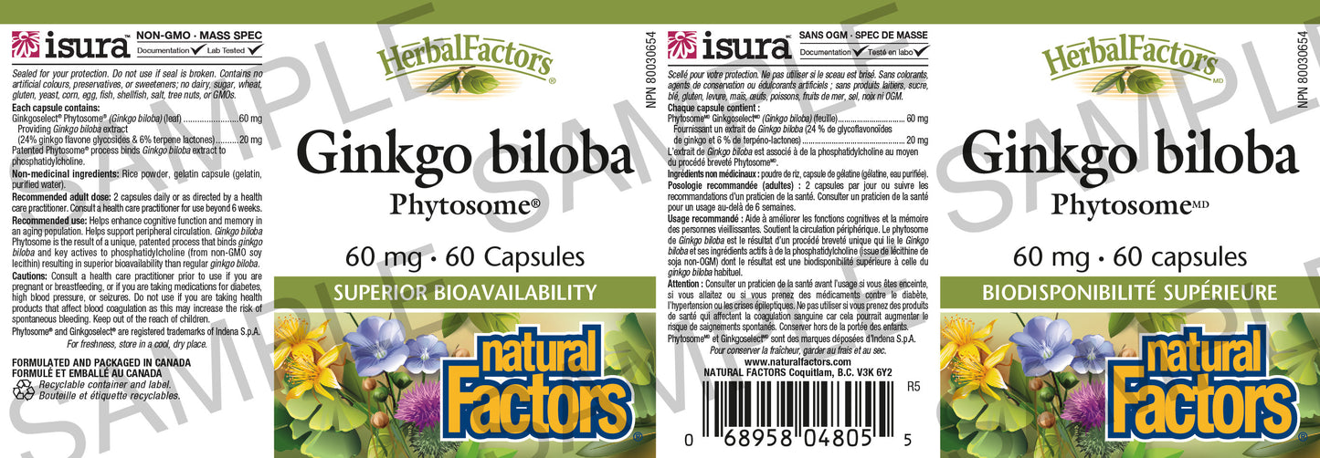 Ginkgo Biloba - 60 capsules