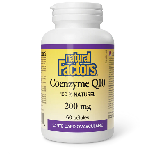 Bouteille de supplément Coenzyme Q10 (CoQ10) 200 mg (60 gélules)