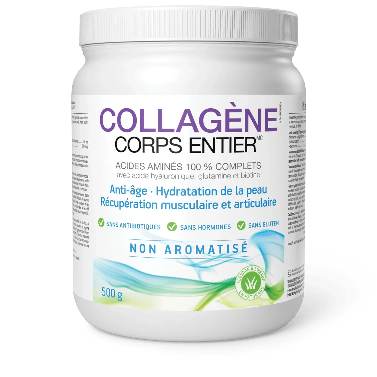 Poudre de collagène Natural Factors Non Aromatise