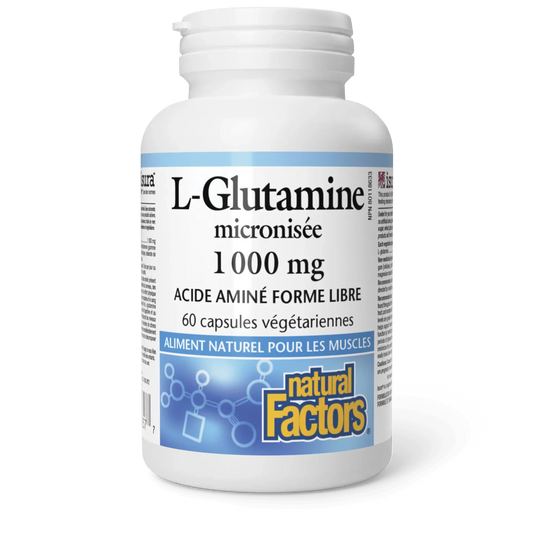 L-Glutamine micronisée 1 000 mg - 60 capsules végétariennes