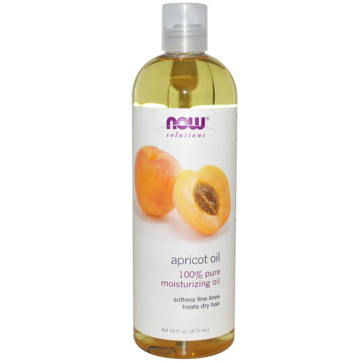 Bouteille de 473 ml d'huile de noyau d'abricot 100% pure et hydratante de la marque NOW Foods
