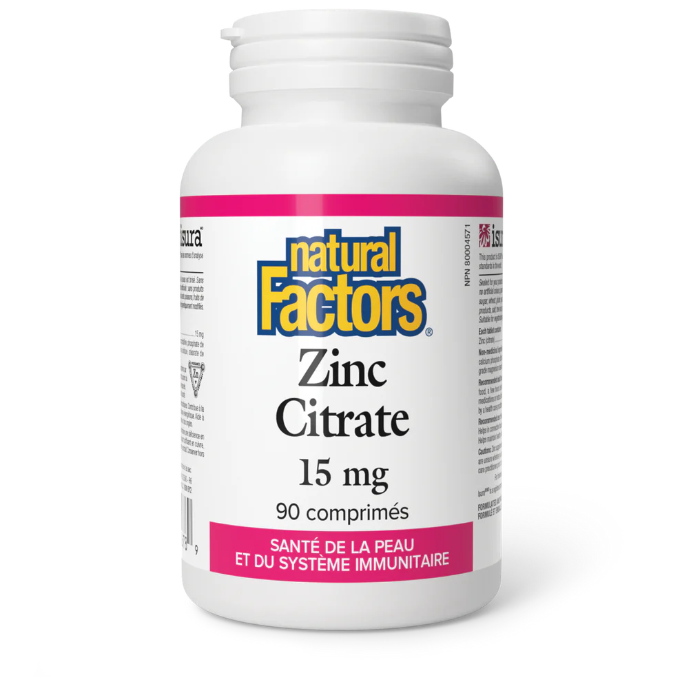 Zinc Citrate 15mg - 90 comprimés