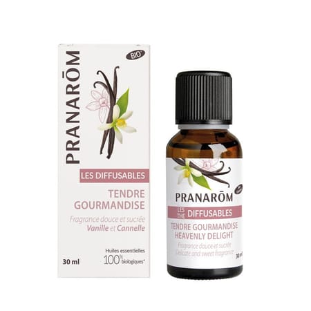 Bouteille de mélange pour diffuseur d'huiles essentielles Tendre Gourmandise de la marque Pranarôm.