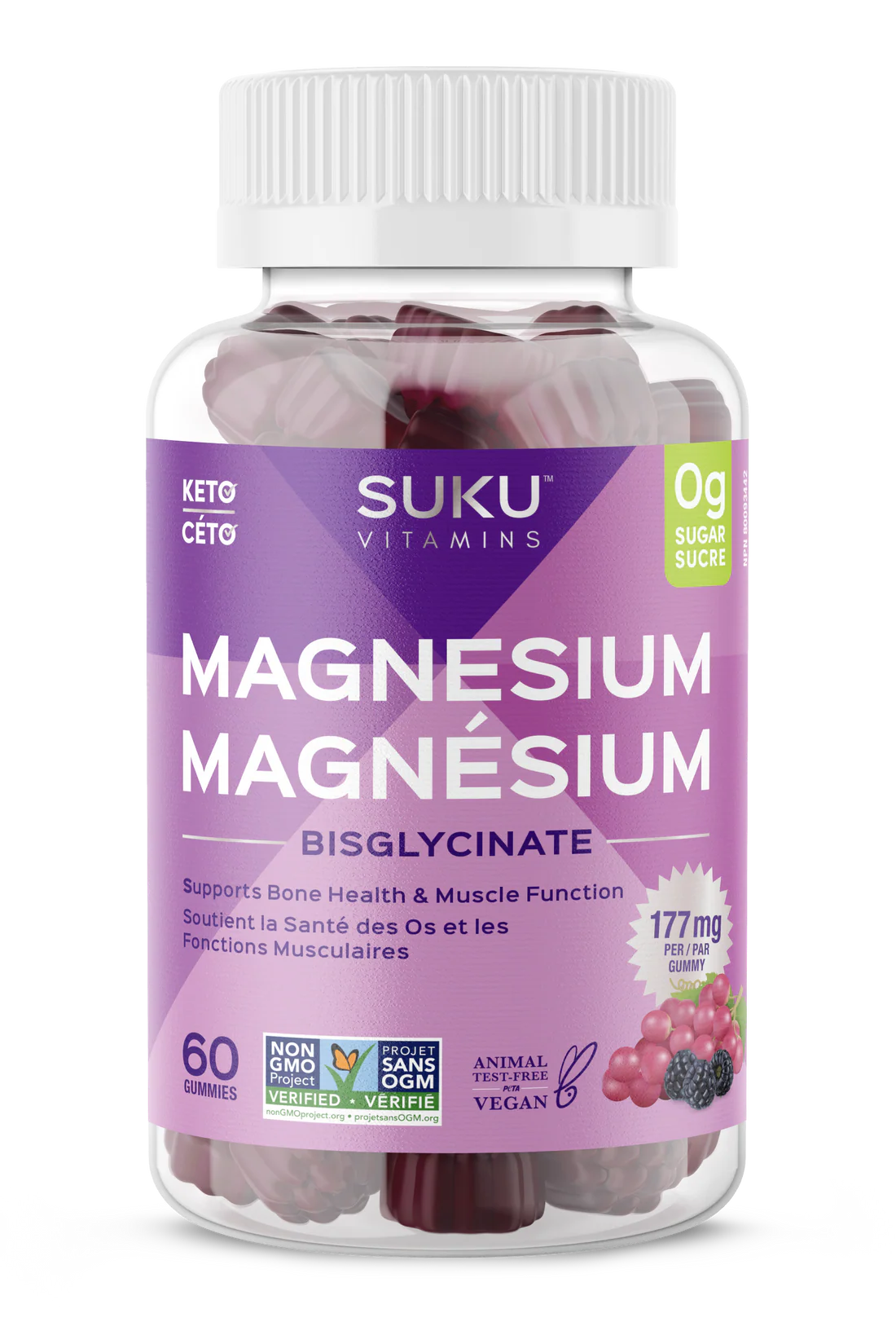 Bisglycinate de magnésium - 60 jujubes